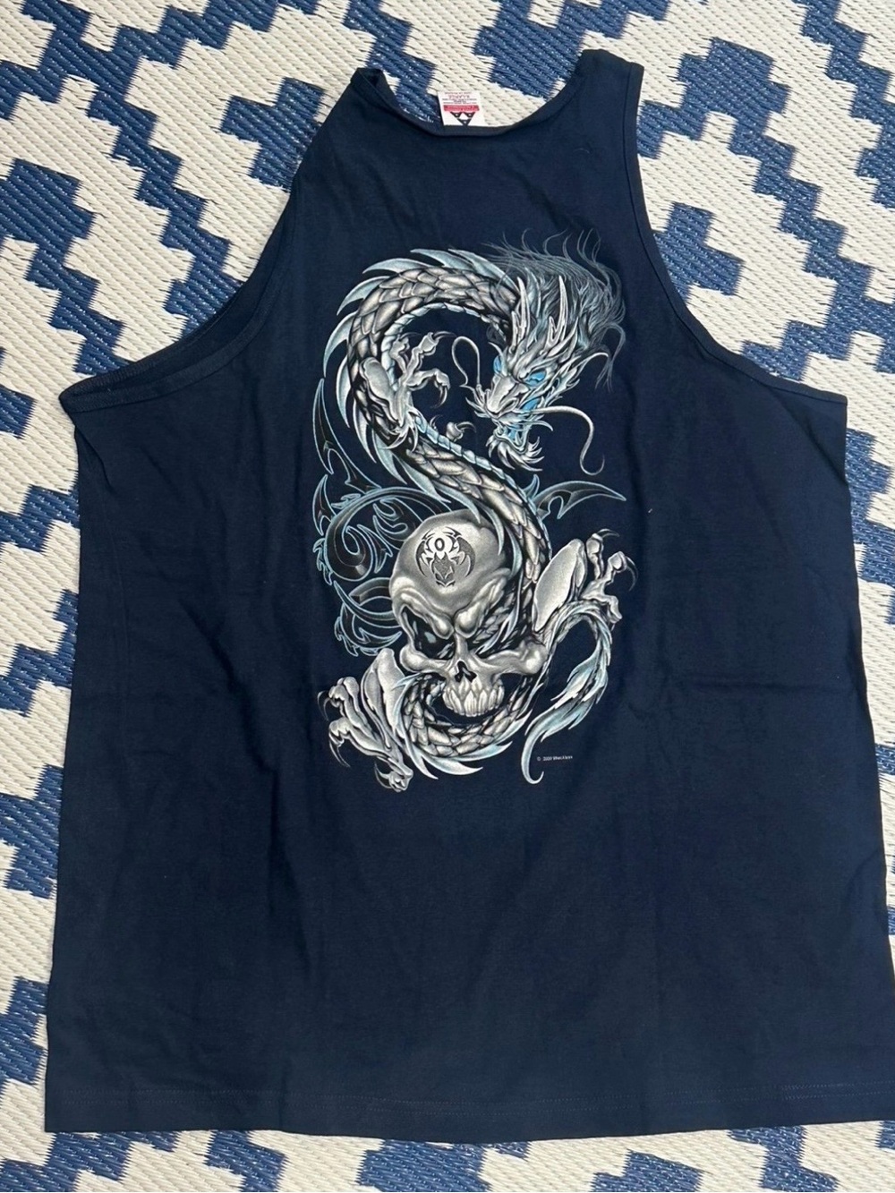 Vintage Dragon Skull Skater Surf Graphic Tank Y2K Men’s XL New